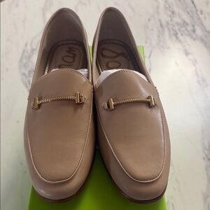 Sam Edelman Nude Loafers with Gold Accent